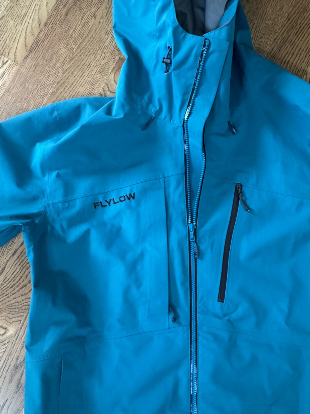 Flylow Teal/ Aqua Hooded Outdoor Shell Jacket - Picture 2 of 9
